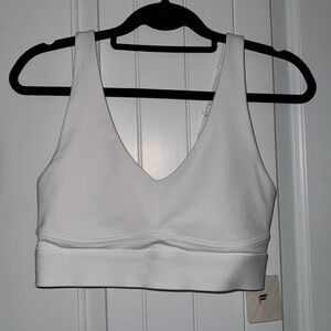 Fabletics White Sports Bra - Adjustable Straps